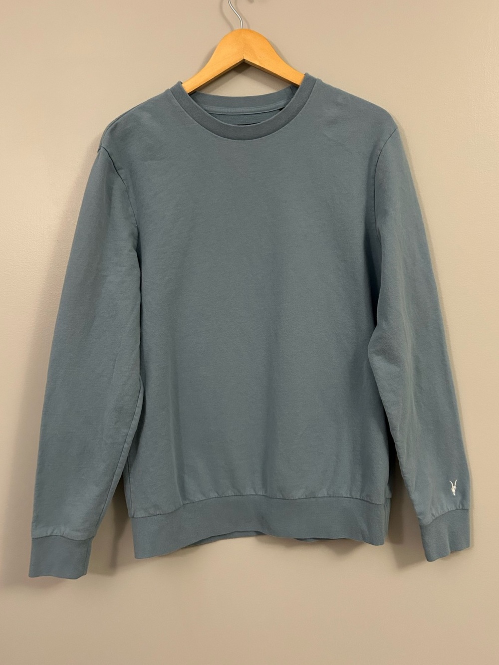 All Saints Haste Men's Crewneck Sweater in Dusty Blue Medium
